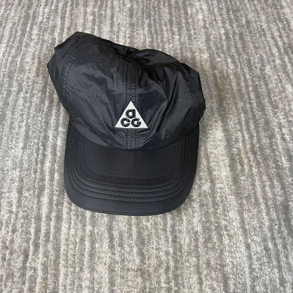 Nike ACG Hat Cap Adjustable Mens Large Black Nylon Club Cap FB6533-010